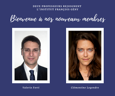Visuel Deux nouveaux professeurs à l'Institut François Gény
