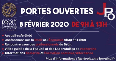 Visuel Journée portes ouvertes de la Faculté de droit de Nancy