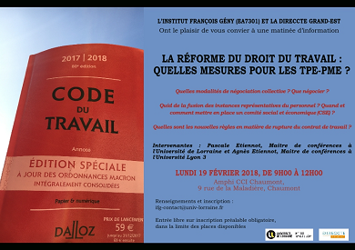 Visuel Matinée d'information sur la réforme du droit du travail – Chaumont
