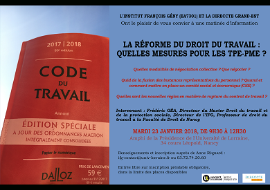 Visuel Matinée d'information sur la réforme du droit du travail – Nancy
