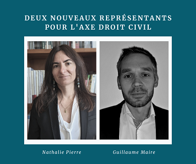 Visuel Deux nouveaux représentants pour l'axe droit civil