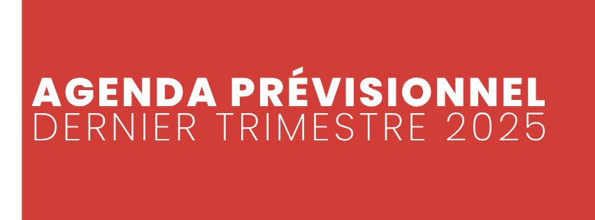 Visuel Agenda prévisionnel du dernier trimestre 2025